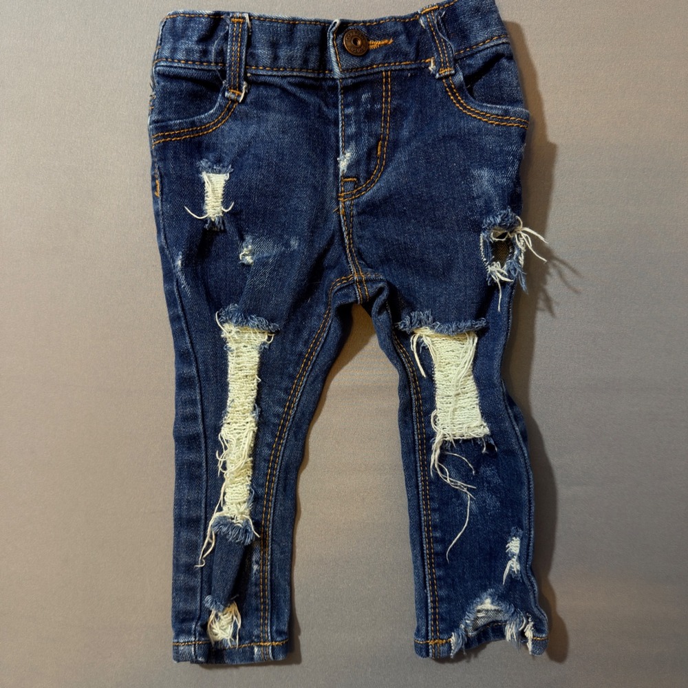 OshKosh B'gosh Kids‎ Skinny Jeans Distressed Blue Denim 9 Months
